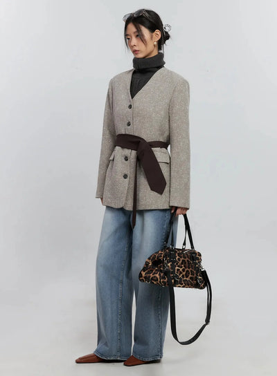 chic-button-up-jacket-is515 / Beige