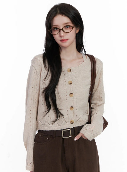 fuzzy-knit-tank-cardigan-set-cn526 / Beige