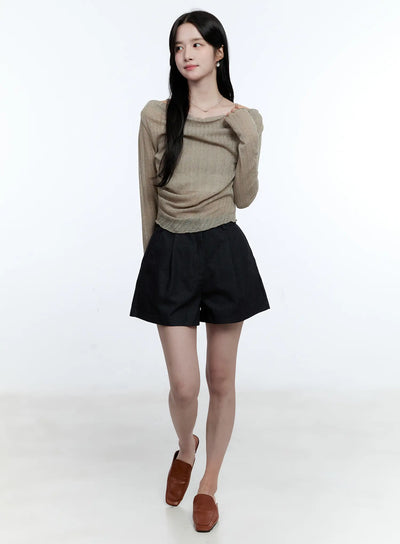 mesh-knit-off-shoulder-and-cami-set-cg513 / Beige