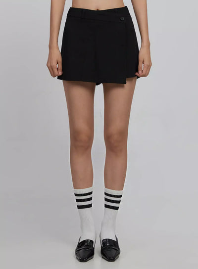 chic-wrap-mini-skort-id504 / Black