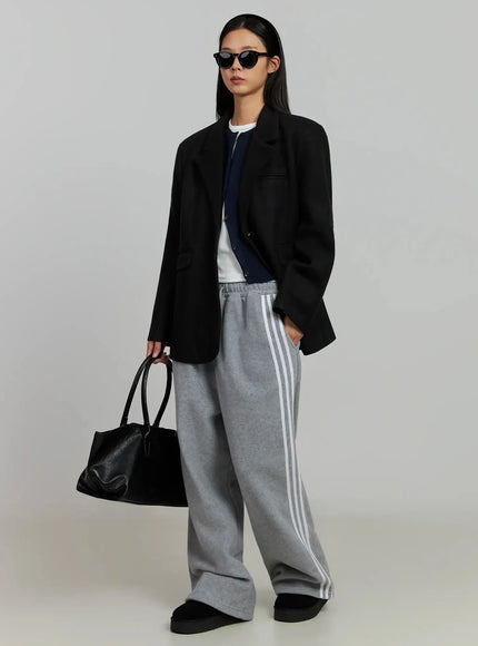 oversized-wool-jacket-ij505 / Black