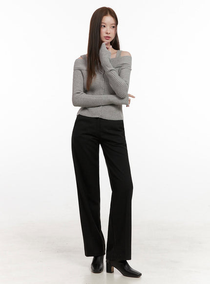 spandexsleek-tailored-pants-od418 / Black