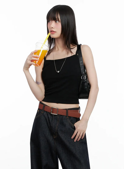 ribbed-sleeveless-crop-top-il531 / Black