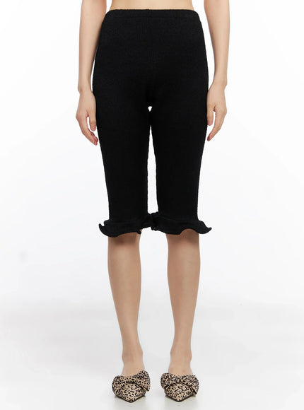frill-capri-pants-in503 / Black