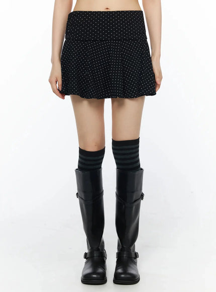 polka-dot-high-waist-skirt-iy525 / Black