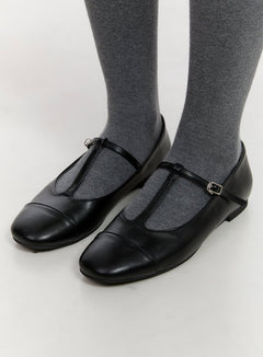 faux-leather-buckle-loafers-co431 / Black