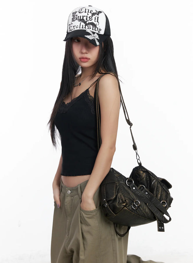 padded-lace-trim-cami-top-cj530 / Black