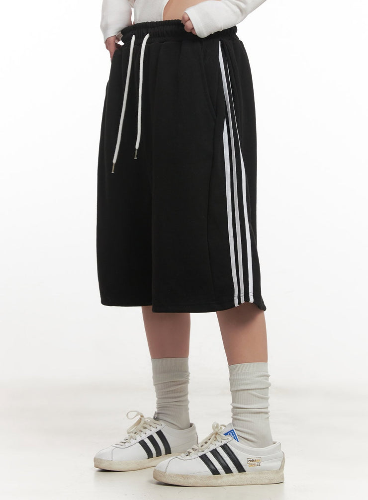 Striped Midi Track Shorts CF525