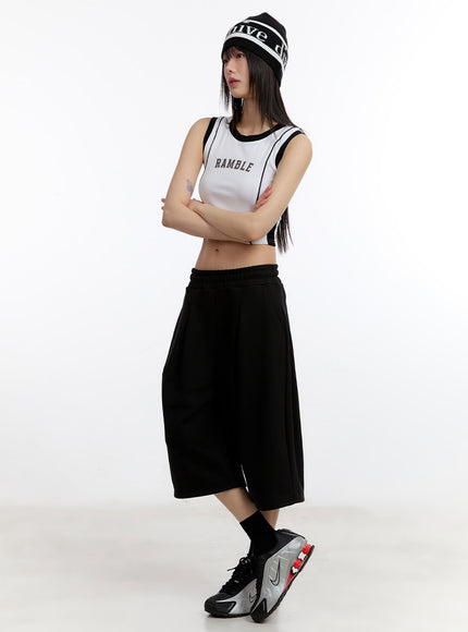 oversize-midi-bermuda-sweatshorts-ca509 / Black