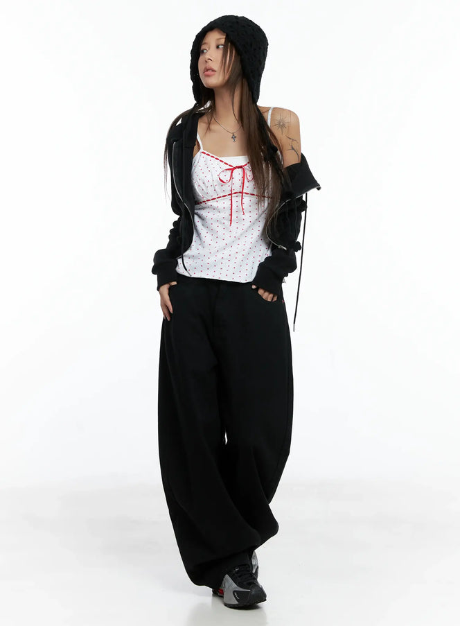 cropped-knit-zip-up-hoodie-cs505 / Black
