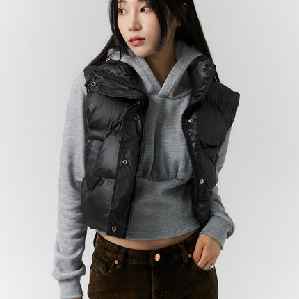 cropped-puffer-vest-cn320 / Black