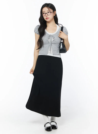back-slit-straight-maxi-skirt-cd805 / Black