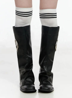 side-cutout-knee-high-boots-ij528 / Black