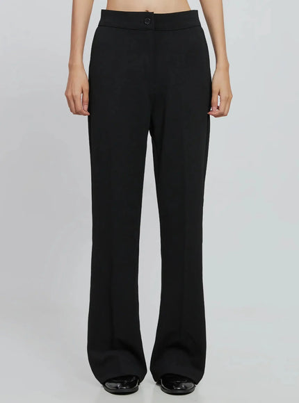 classic-high-waist-bootcut-pants-in507 / Black