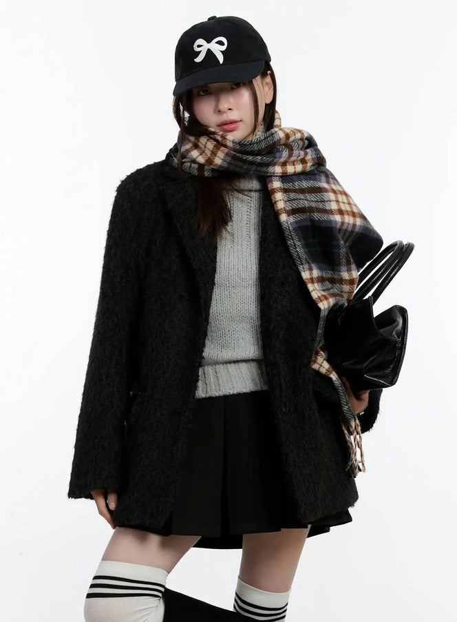 oversized-boucle-coat-id526 / Black