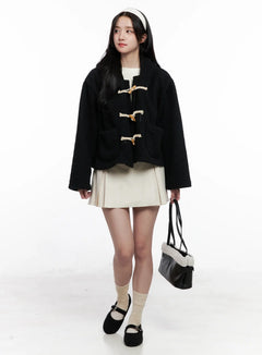 toggle-hooded-jacket-co524 / Black