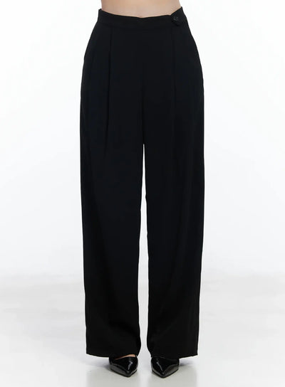 high-waist-buttoned-wide-leg-trousers-if520 / Black