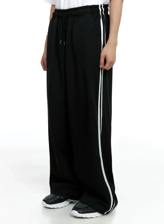 mens-drawstring-track-pants-ig520 / Black