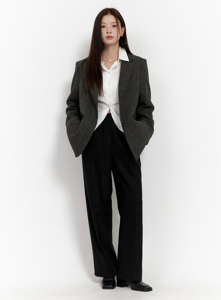 classic-wide-fit-slacks-on422 / Black