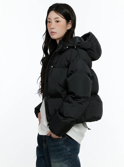 High Neck Cropped Puffer Jacket CN513