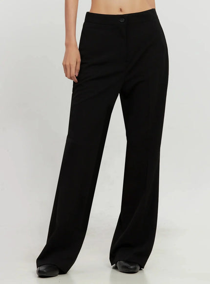 high-waist-flare-trousers-il528 / Black
