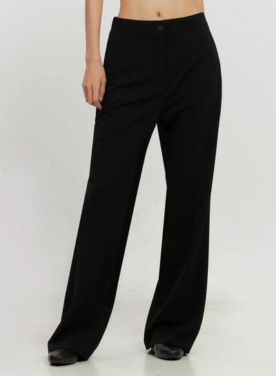 high-waist-flare-trousers-il528 / Black