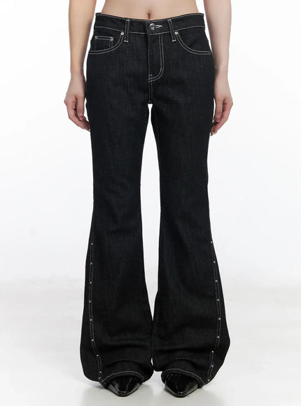 dahy-stylish-high-waisted-bootcut-jeans-cj526 / Black