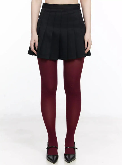pleated-mini-skirt-ij528 / Black