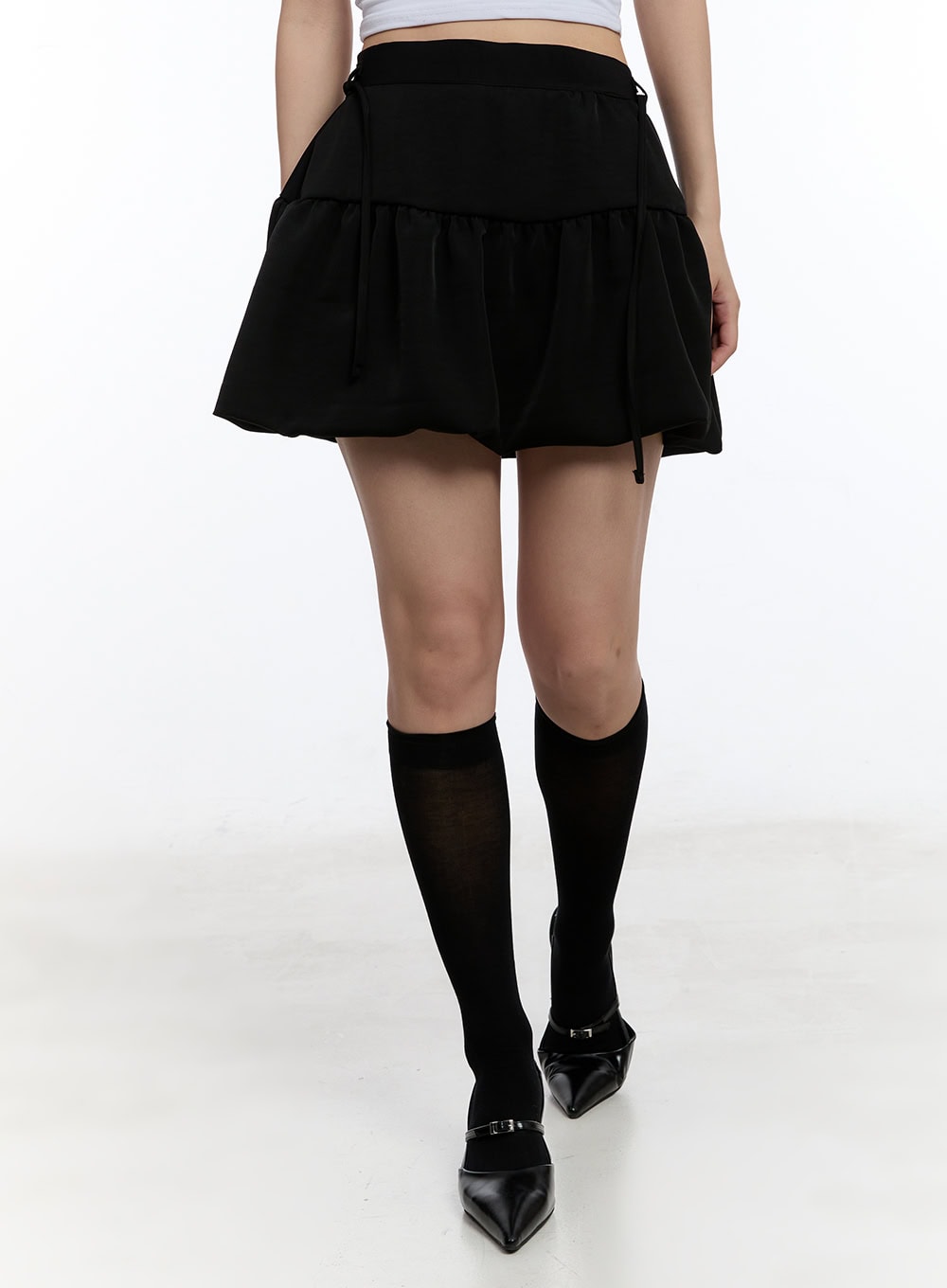 ribbon-mini-skirt-iu504 / Black