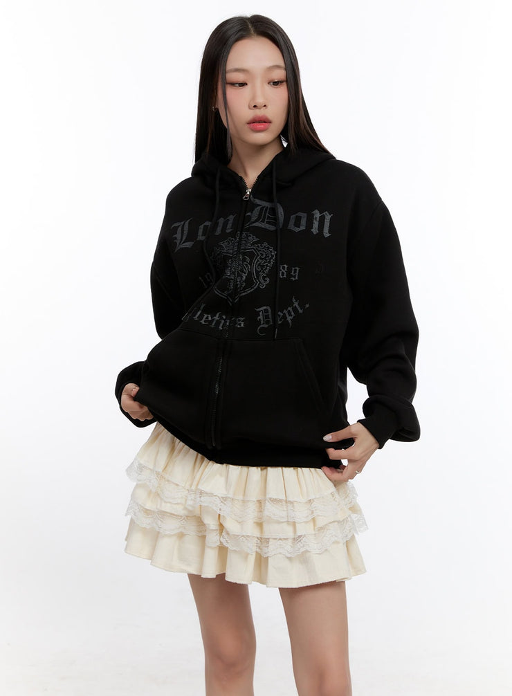 comfy-graphic-zip-up-hoodie-cn421 / Black