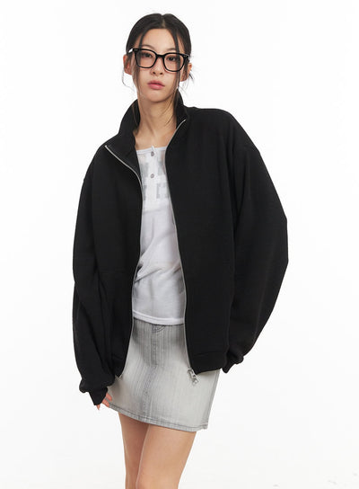 classic-zip-up-knit-jacket-cm503 / Black