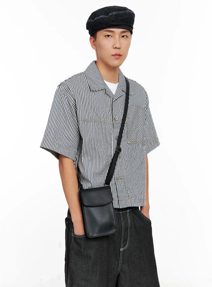 mens-minimalist-crossbody-bag-ig508 / Black