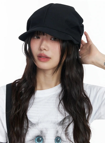 chic-pintuck-hat-if505 / Black