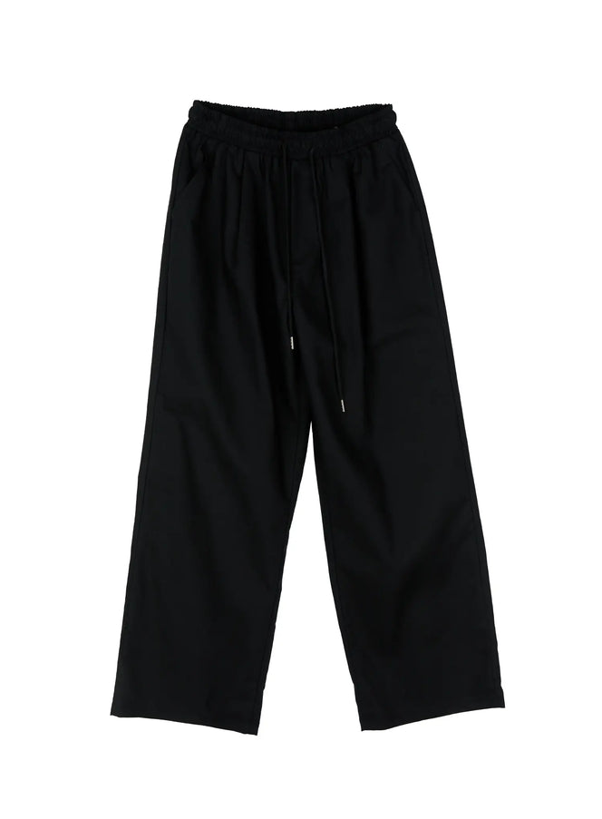 mens-linen-pintuck-wide-leg-pants-ig512 / Black