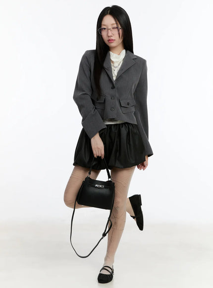 bubble-hem-mini-skirt-cm511 / Black