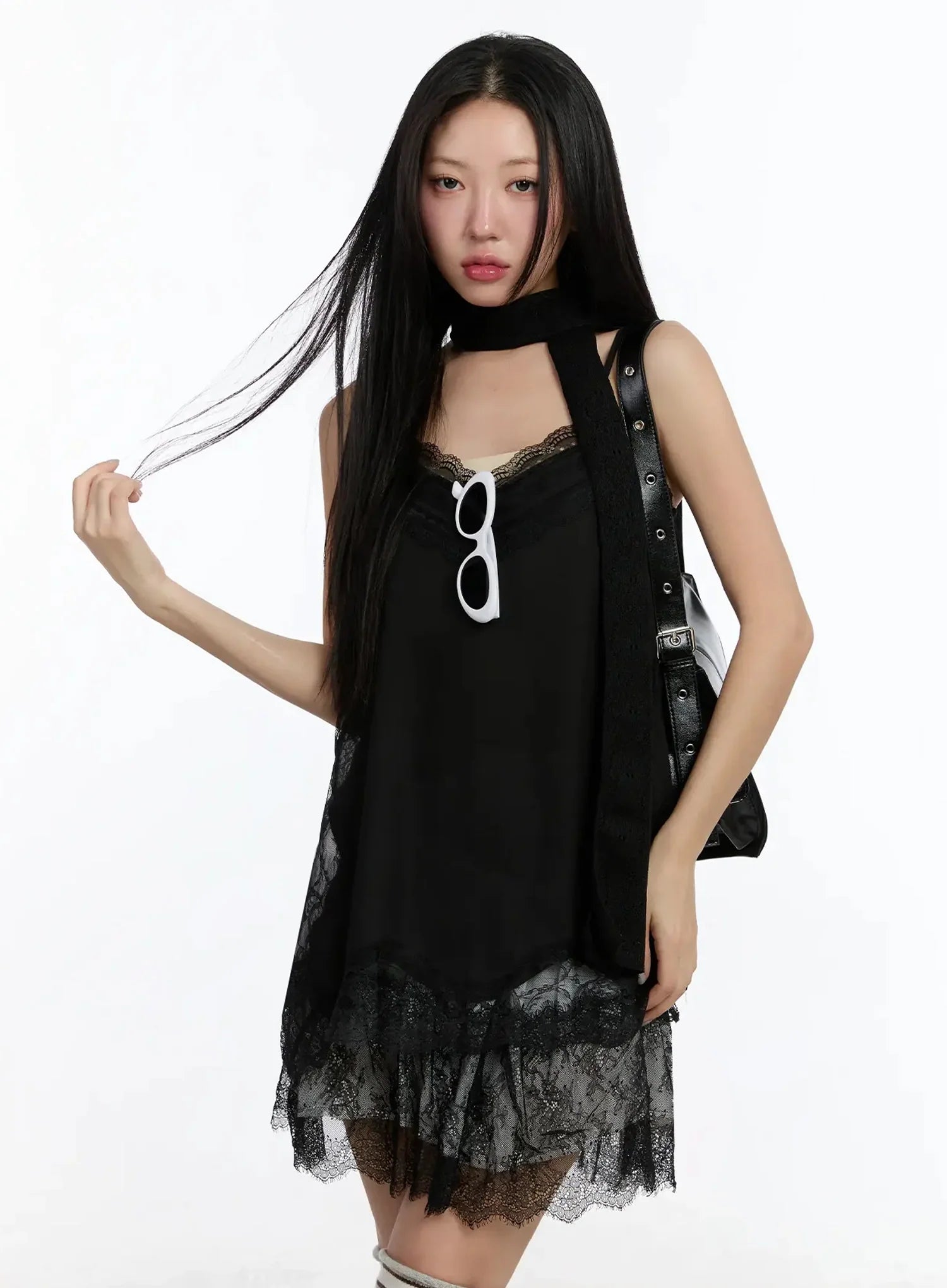cheap long black lace dress Still Her Lace Maxi Dress Black main image 0