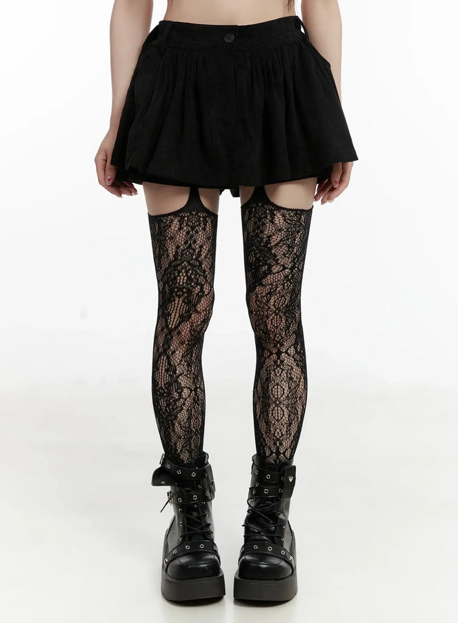 corduroy-skort-ij521 / Black