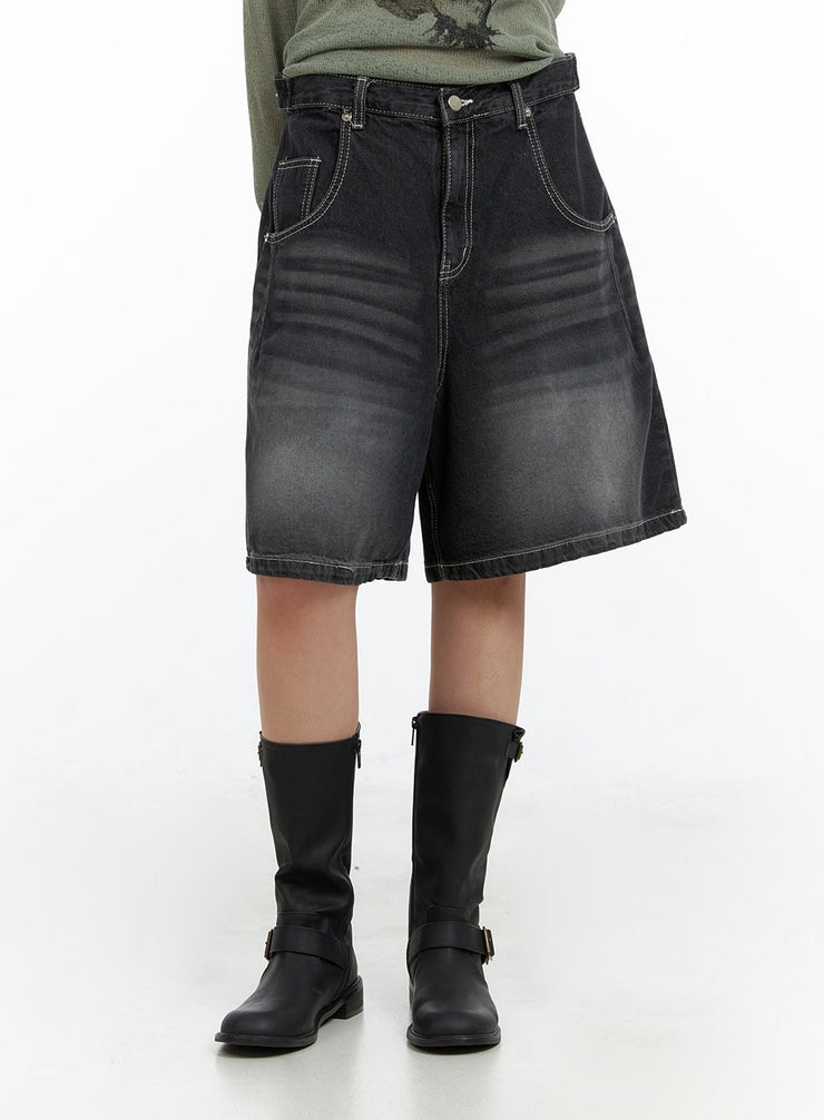 washed-baggy-jorts-cl415 / Black