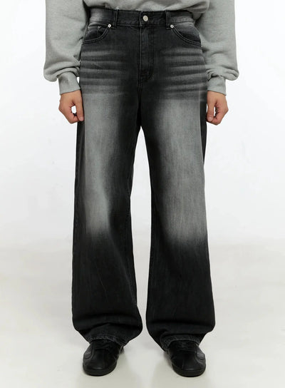 mens-washed-wide-jeans-in506 / Black