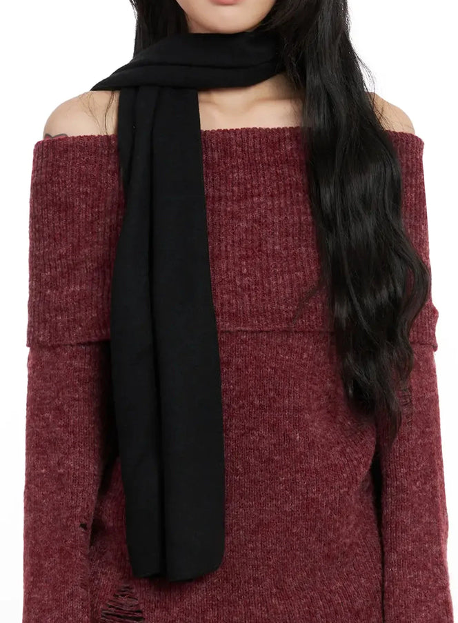 basic-knit-scarf-in528 / Black