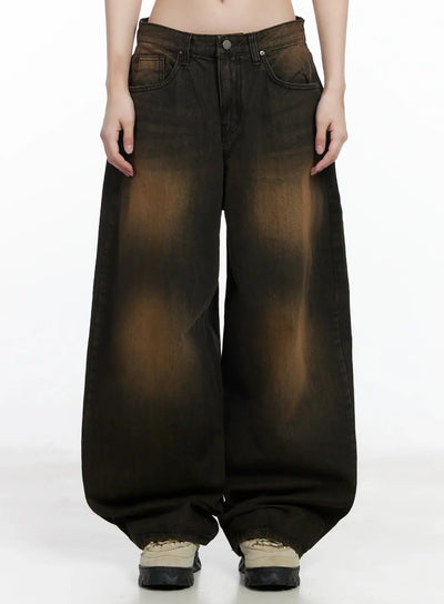 alayna-vintage-wash-baggy-jeans-im502 / Black