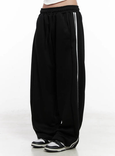 cozy-wide-leg-track-sweatpants-cn512 / Black