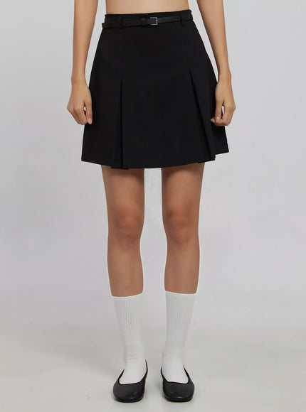 pintuck-mini-skirt-ij508 / Black