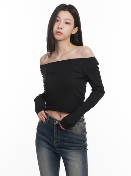 Semi-Sheer Off-Shoulder Top CM517