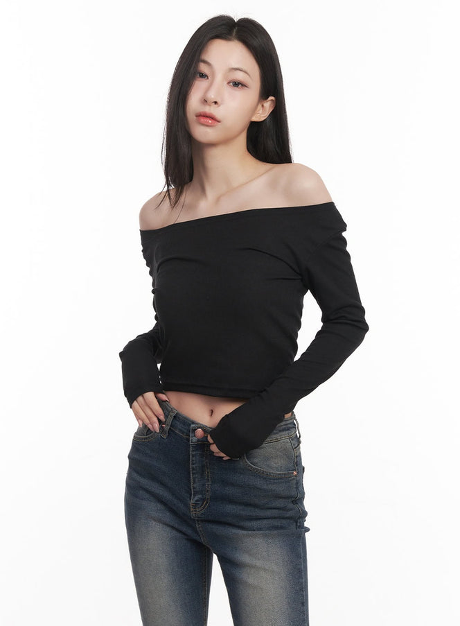 Semi-Sheer Off-Shoulder Top CM517