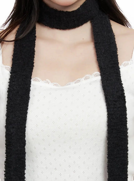 soft-textured-scarf-in514 / Black