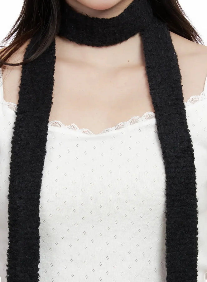 soft-textured-scarf-in514 / Black