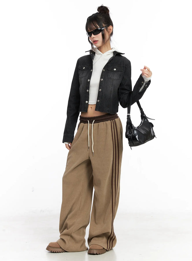 washed-cropped-denim-jacket-cn521 / Black