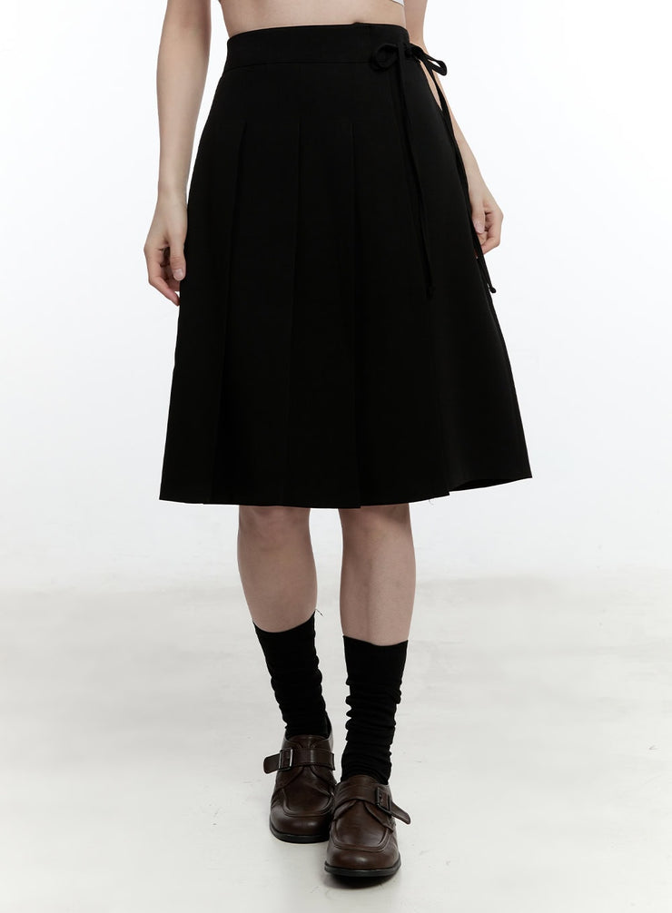 Pleated Wrap Midi Skirt CM521