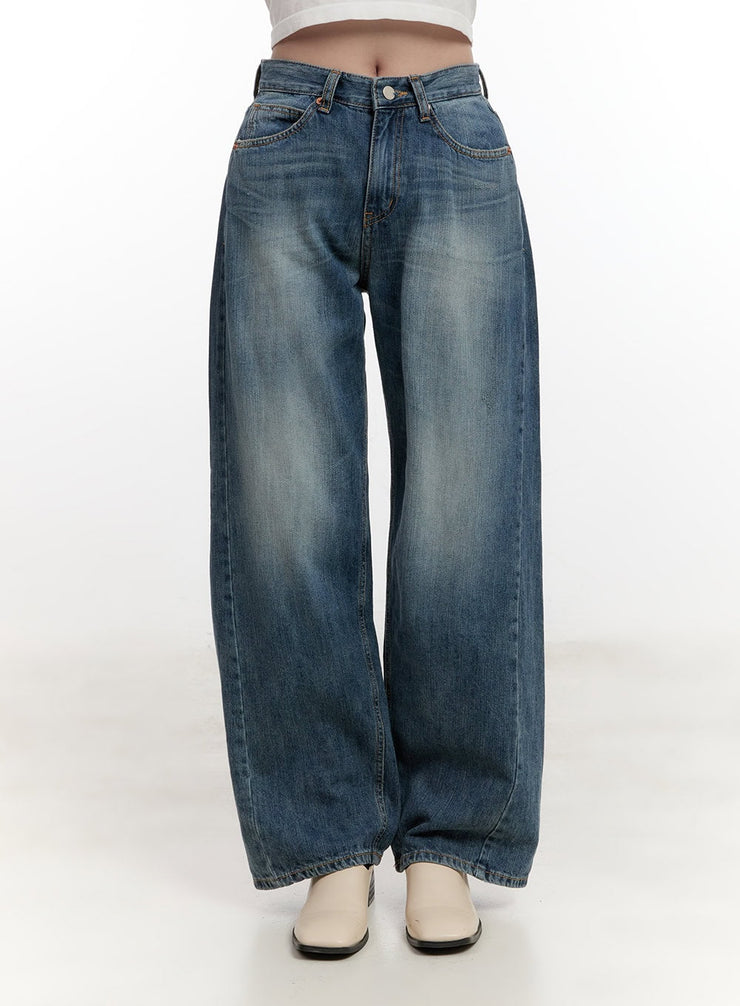 Belle Washed Wide-Leg Jeans CF528